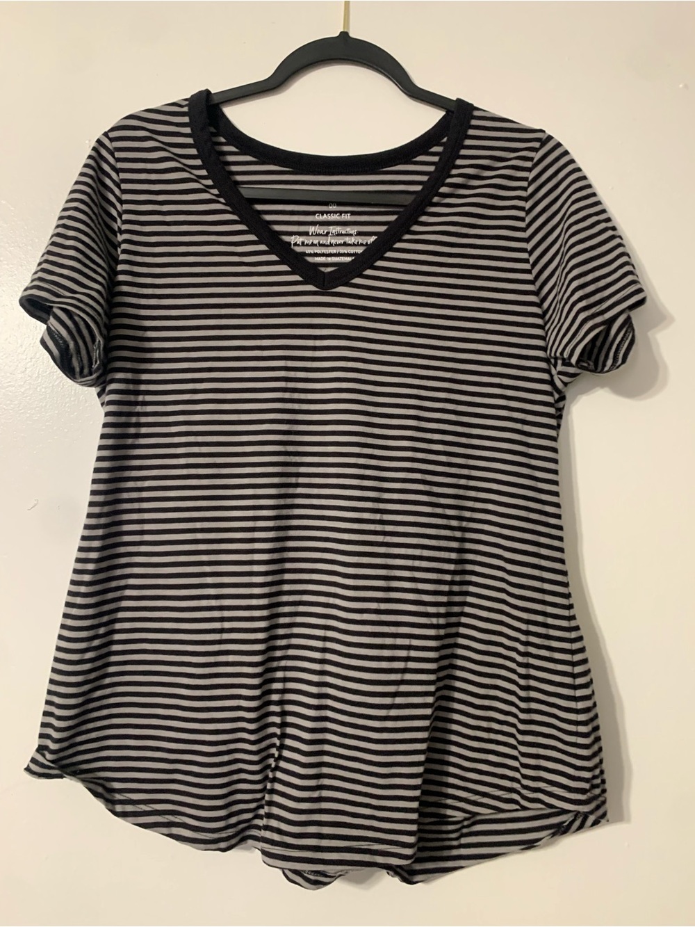Classic Striped V-Neck Short Sleeve Tee